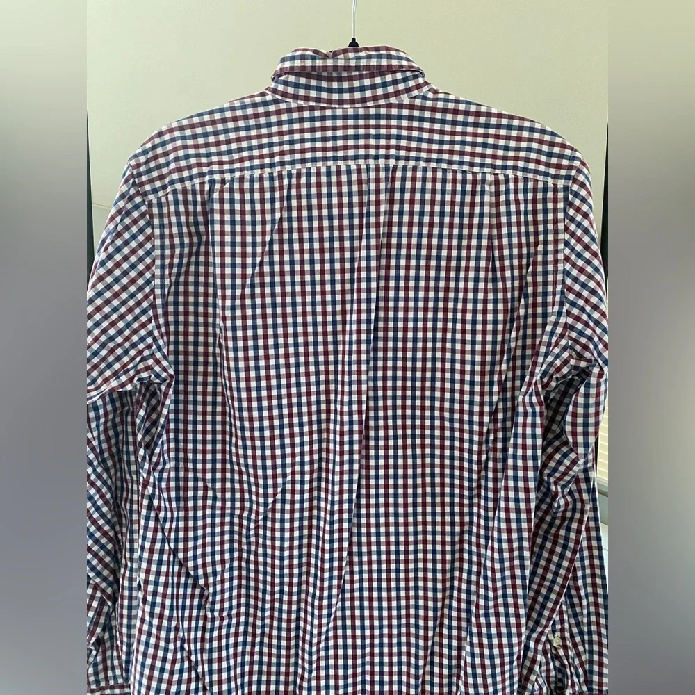 J. Crew - Red, White & Blue Checkered 100% Cotton Button Down Shirt - Size M